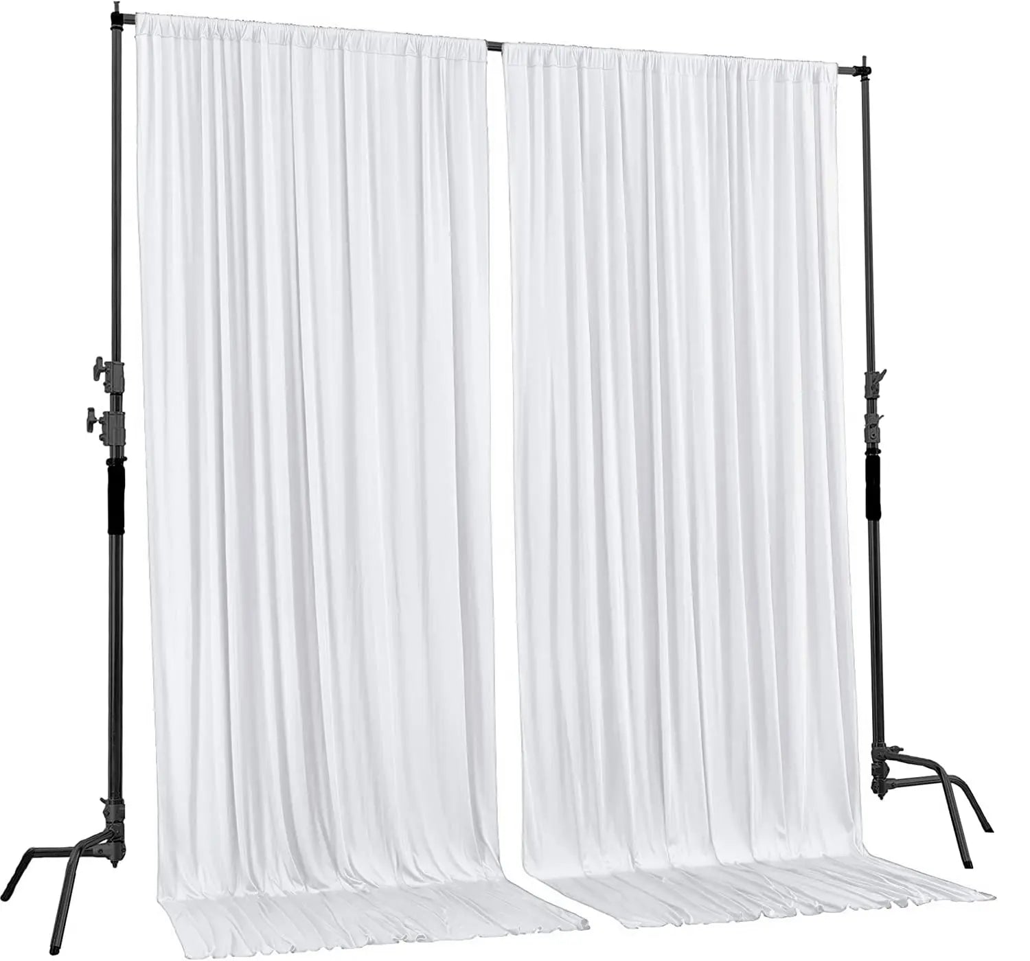10ft X 5ft White Backdrop Curtain for Parties Wedding Wrinkle Free Backdrop Drapes Panels for Birthday Polyester Fabric
