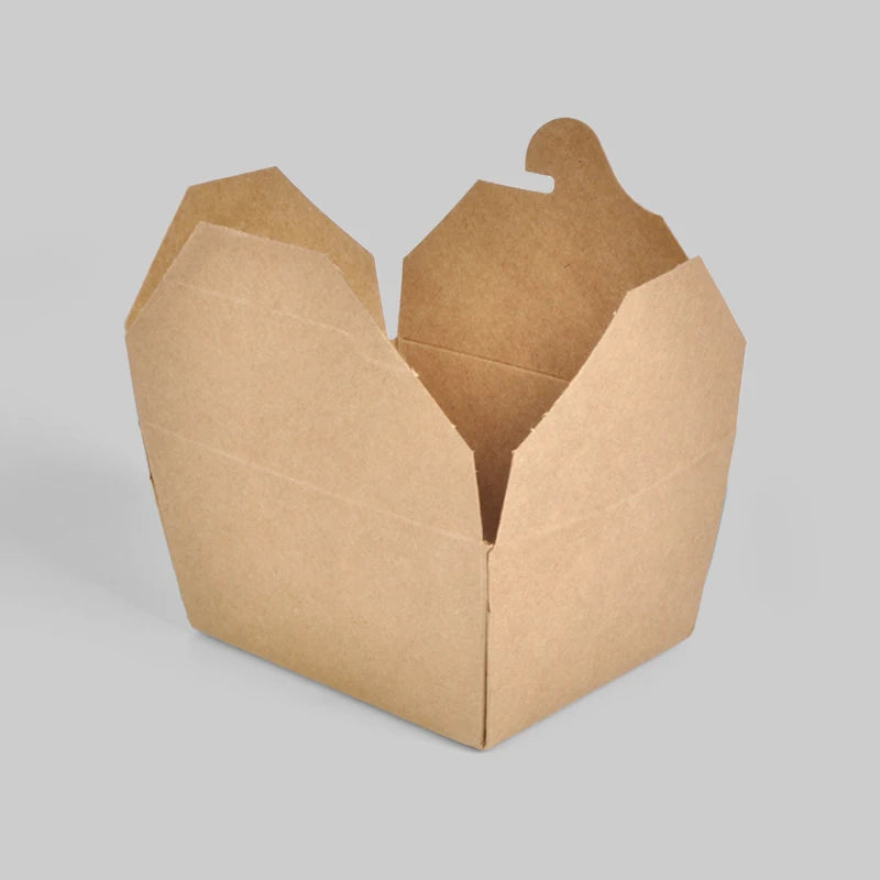 SenAng05 Disposable Leakproof Kraft Paper Takeaway Boxes Fast Food Packaging Food Take Out Paper Box
