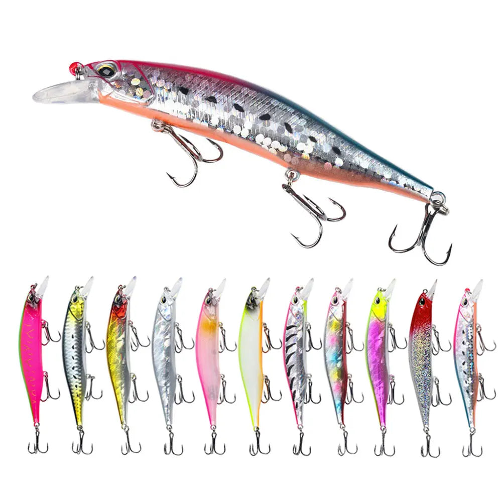 12CM-15G Wholesale Long Throw Minnow Fishing Jerkbait Best Minnow Lure for Bass