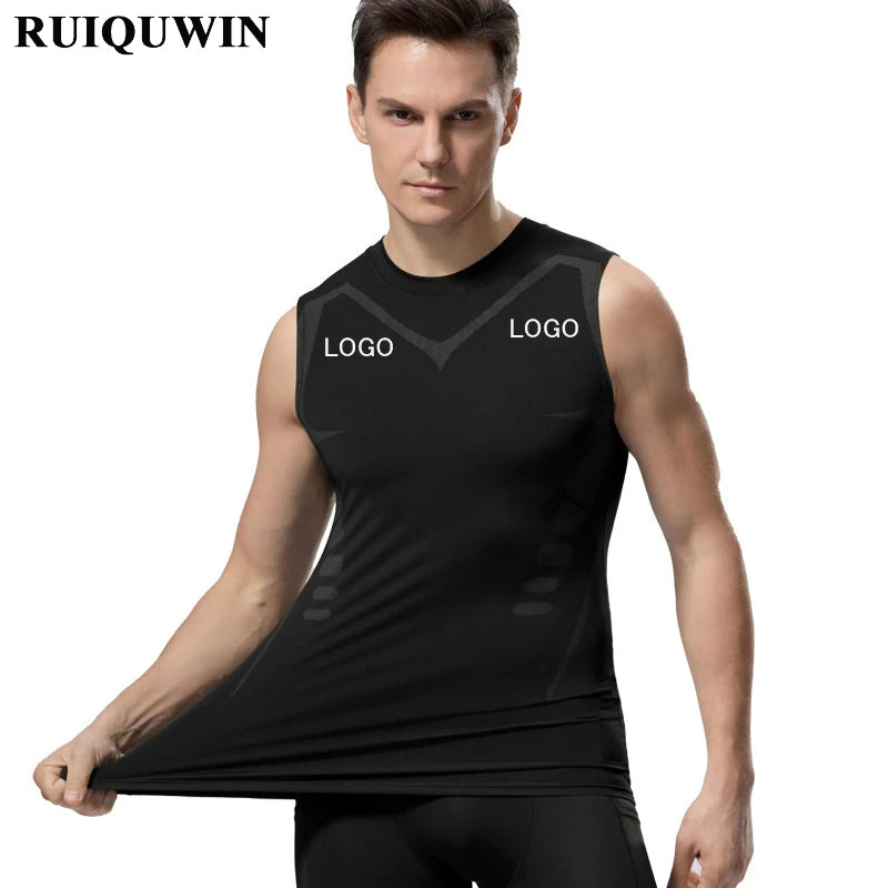 RUIQUWIN Factory Wholesale Tights Running Fitness Quick Dry Stretch Tank Top Men Slim Comfortable Oversized Gym Tshirt