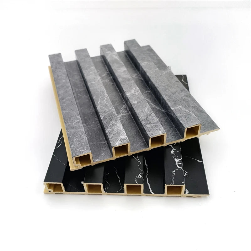 Hot Selling Modern Fluted Wood WPC Eco-Friendly Waterproof Fireproof Sound-Absorbing Interior Wall Ceiling Panels 153*19mm