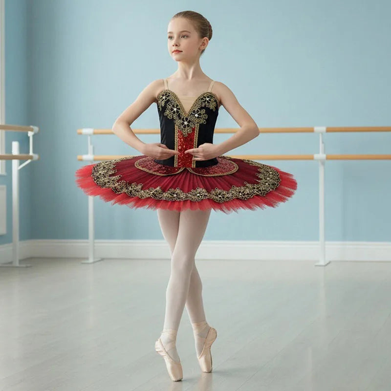 Professional Ballet Tutu Girls Kids Women Adult Red Blue Chinoiserie Ballet Costume Stage Wear Swan Lake Dance Ballerina Cost