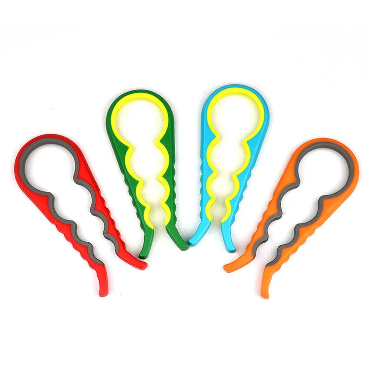 Jar Opener 5 in 1 Multi Function Can Opener Silicone Handle Bottle Opener Kit Lid Remover Seniors Kitchen Gadget Restaurant