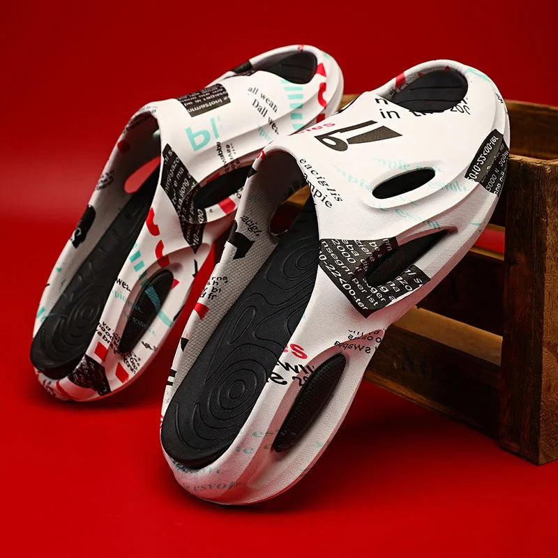 Soft Thick Bottom Indoor Anti-Slip Sport Sandals Comfortable Pilloow Slippers Flip Flop Style Insole Position for Winter Beac