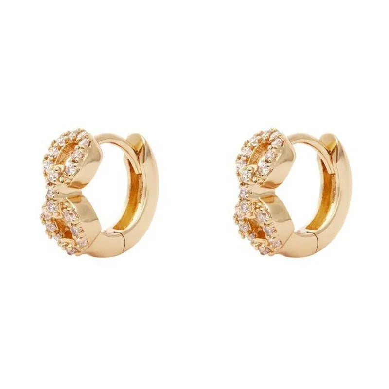 Milskye Dropshipping Hip Hop Jewelry Link Pave Gold 11mm Baby Huggie Earrings