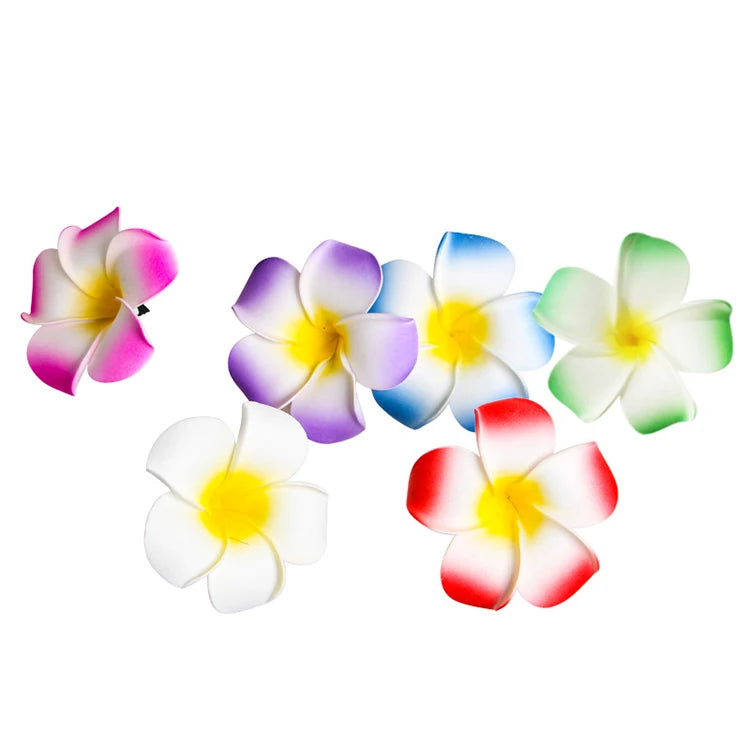 Plumeria Rubra Flower Frangipan Flower Clips Hawaiian Floral Decoration