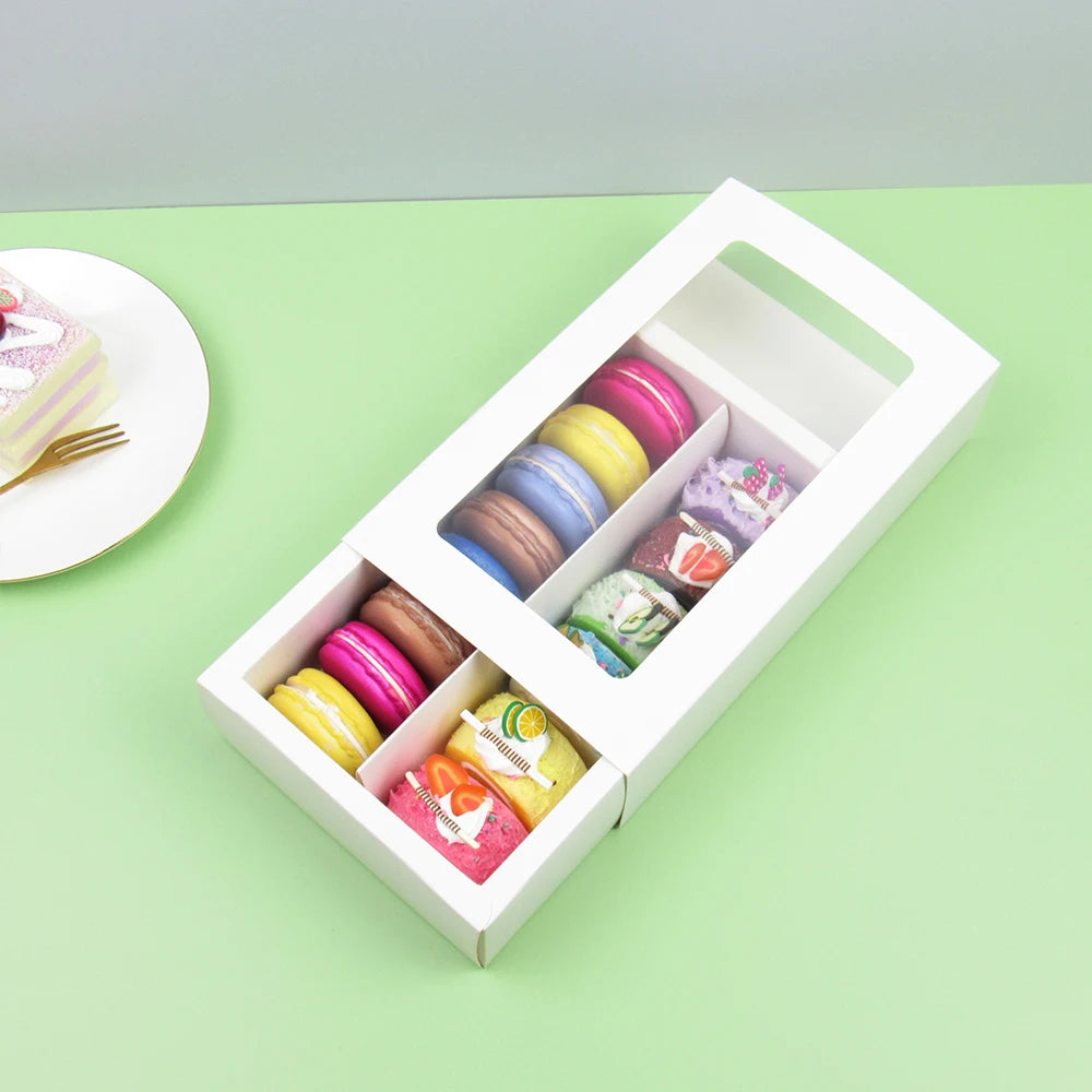 China Wholesale Recycled Macaron Packaging Paper Box 12 Pcs Pack in White and Brown Kraft Paper for Food & House Parties