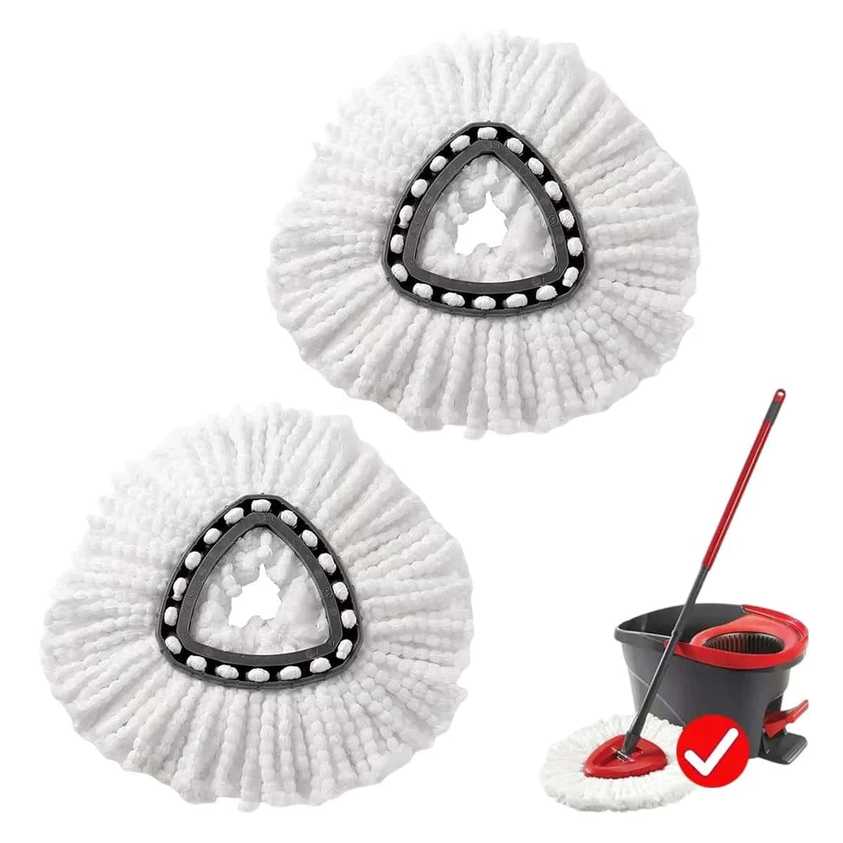 Vacushop House Cleaning Mop Replacement Pad Washable Durable Spinning Mops Head Replacement for O-Cedar Microfiber Swivel Mop