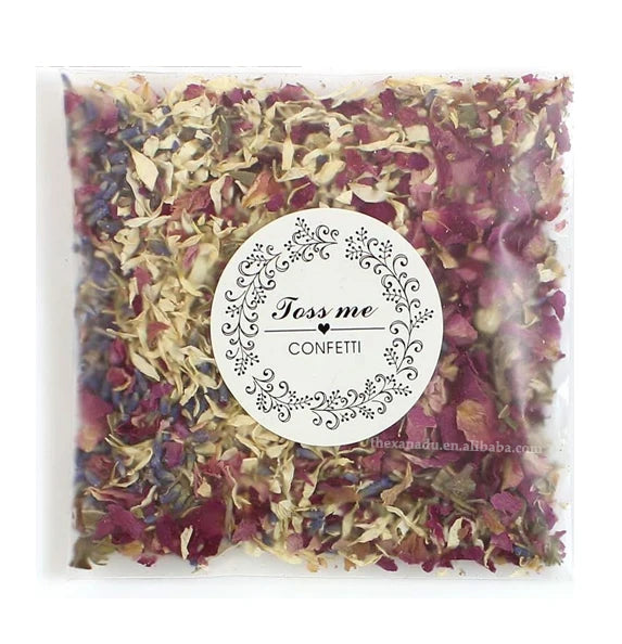 Handmade Confetti Mix Biodegradable Dried Flower Petals Natural CUSTOM Wedding Party Decoration Rose Petal Lavender Toss Bag 