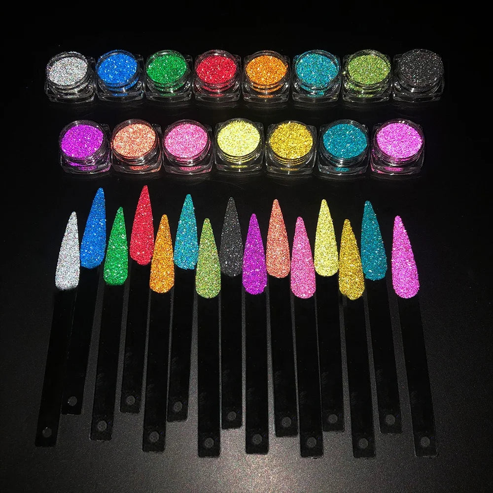Wholesale Bulk Solvent-Resistant Reflective Diamond Glitter Powder Color-Changing Acrylic Powder for Christmas Decorations