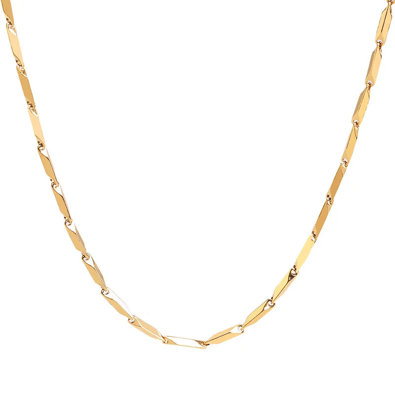 Necklace Wholesale Hip Hop Stainless Steel Stick Men's and Women's Ornament Melon Seeds Stainless Steel Chain Jewelry