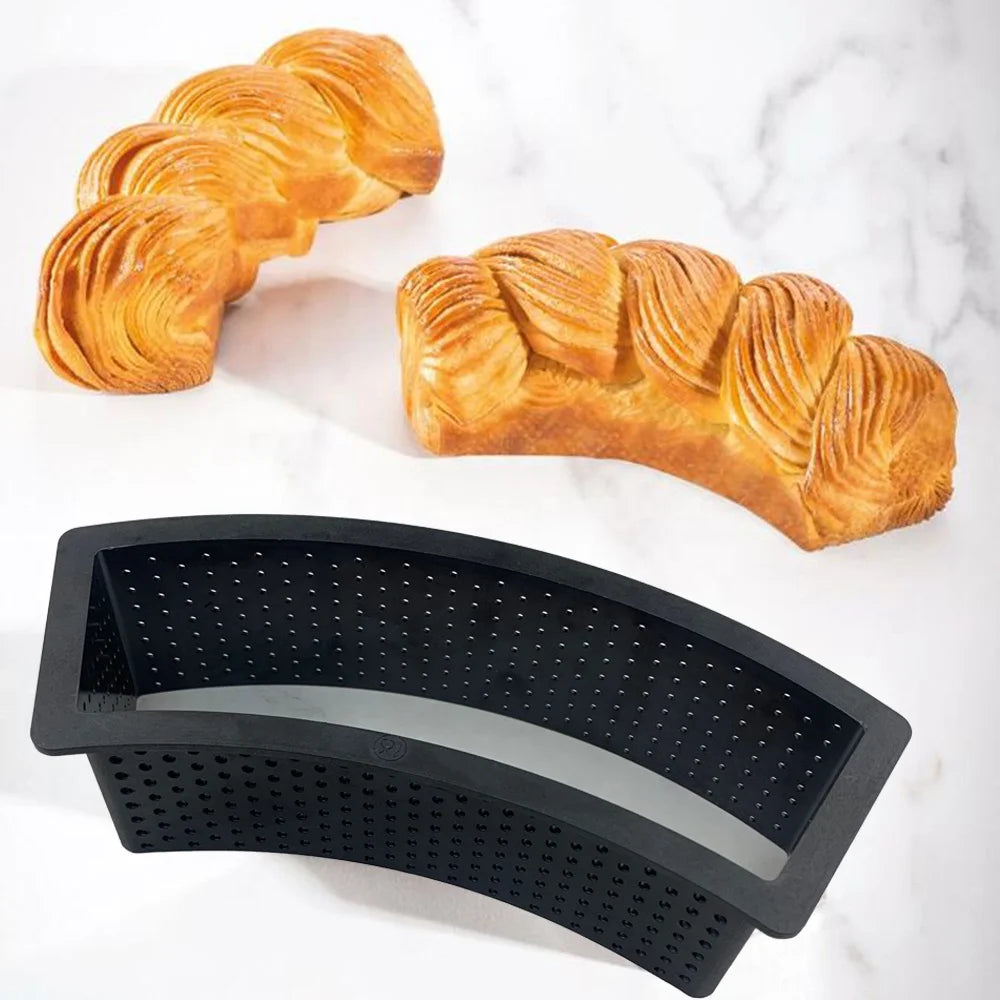 AK Perforated Plastic Tart Ring Sector Shape DIY French Fruit Mousse Cake Dessert Molds for Kitchen Pastry Decorating Cake To
