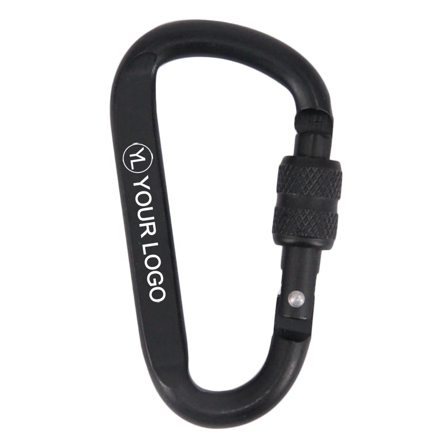 Custom Logo Safety Spring Hook Screw Gate Aluminum D Shaped Carabiner Clips for Promotional Giveaway