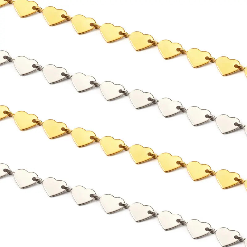 Heart-Shaped Stainless Steel Chain for DIY Necklace Bracelets New Design Valentine's Day Gift for Jewelry Findings Components