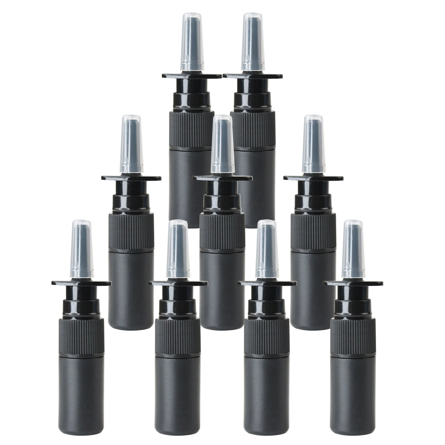 5ml HDPE Black Fine Nasal Spray Bottle Plastic Medicine Liquid Container With Black Nasal Sprayer
