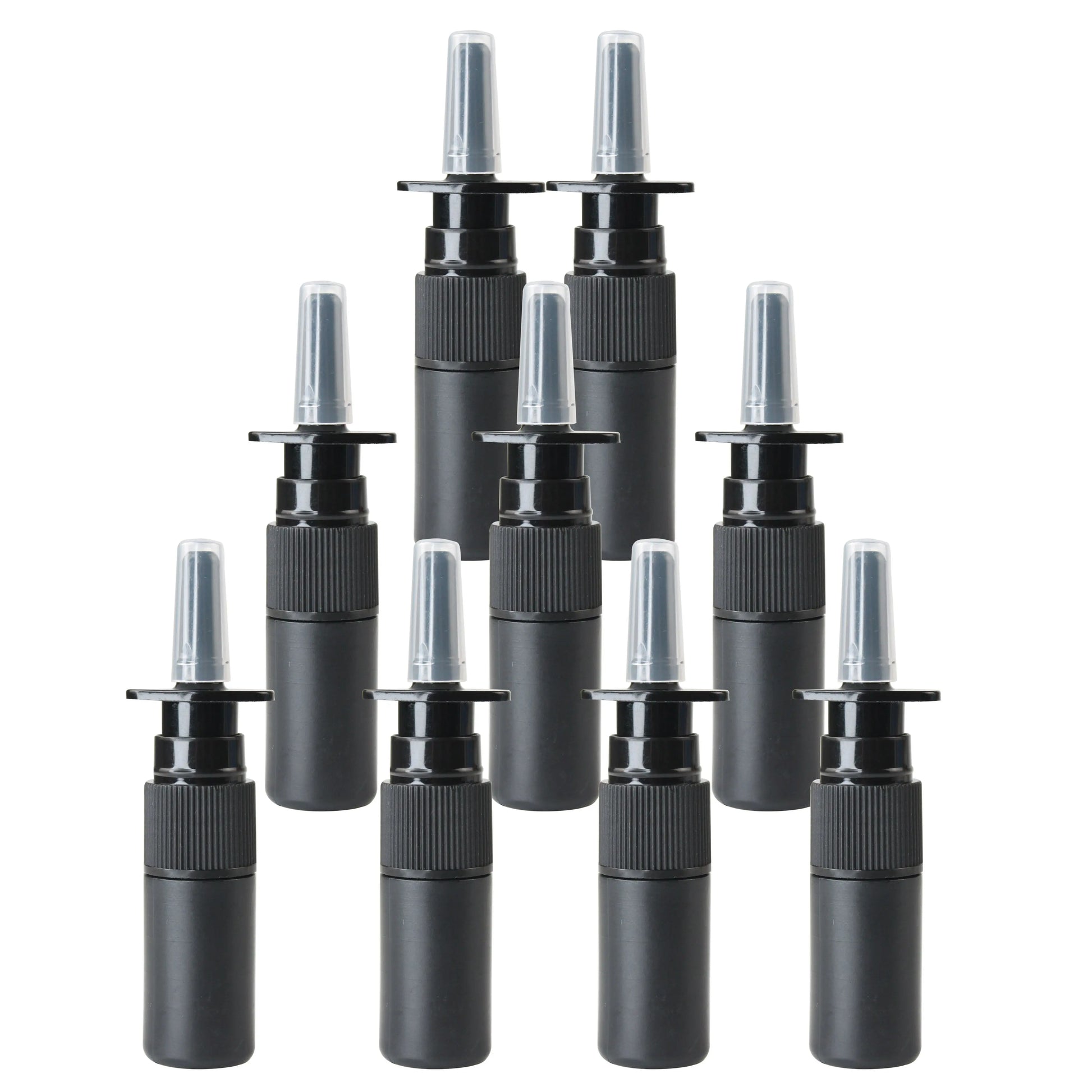 5ml HDPE Black Fine Nasal Spray Bottle Plastic Medicine Liquid Container With Black Nasal Sprayer