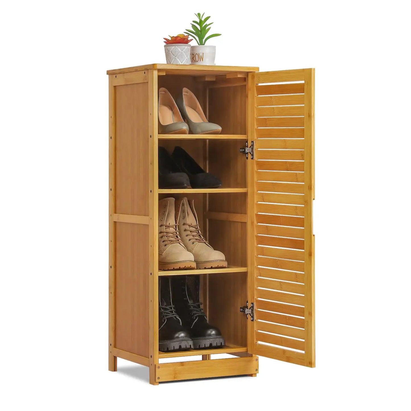 Finishing Independent Locker Shutter Door Upright Bamboo Storage Cabinet
