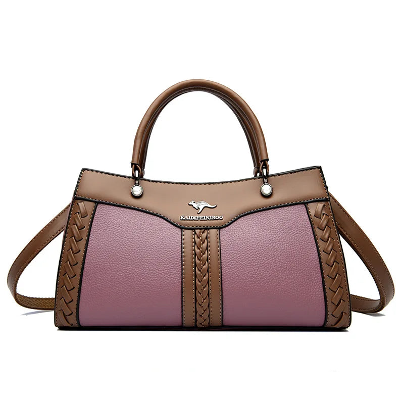 Hot Selling Fashion Women Soft PU Leather Handbags Luxury Designer Shoulder Large Capacity Shopping Messenger Tote