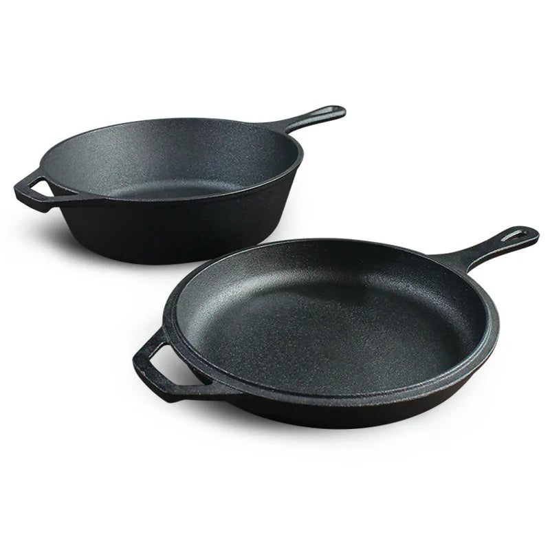 Cast Iron Cookware Round Dutch Oven with Handle Lid