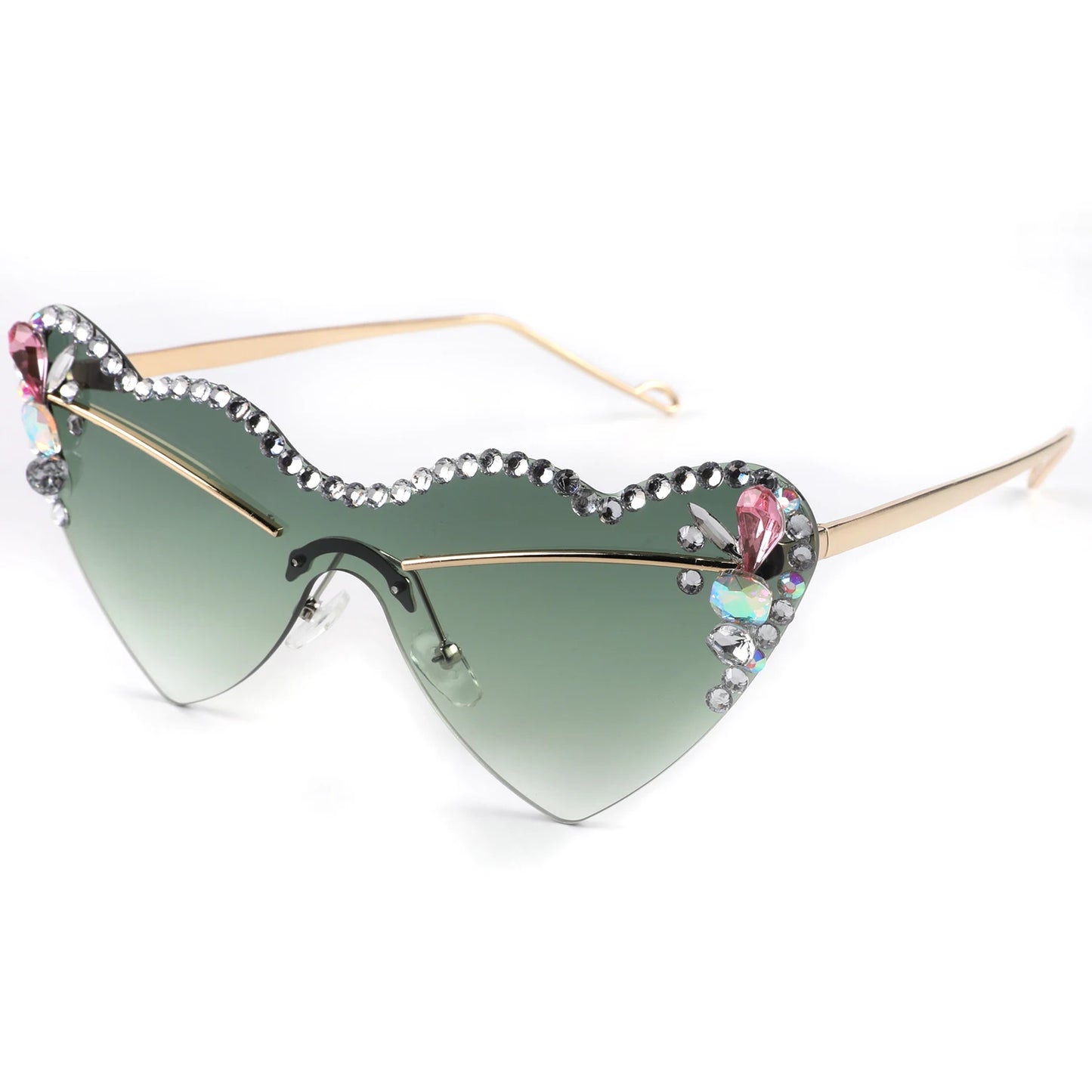 Personality Diamond-encrusted European Bling Sunglasses Multi-color love Sunglasses New love Trend Style Wholesale