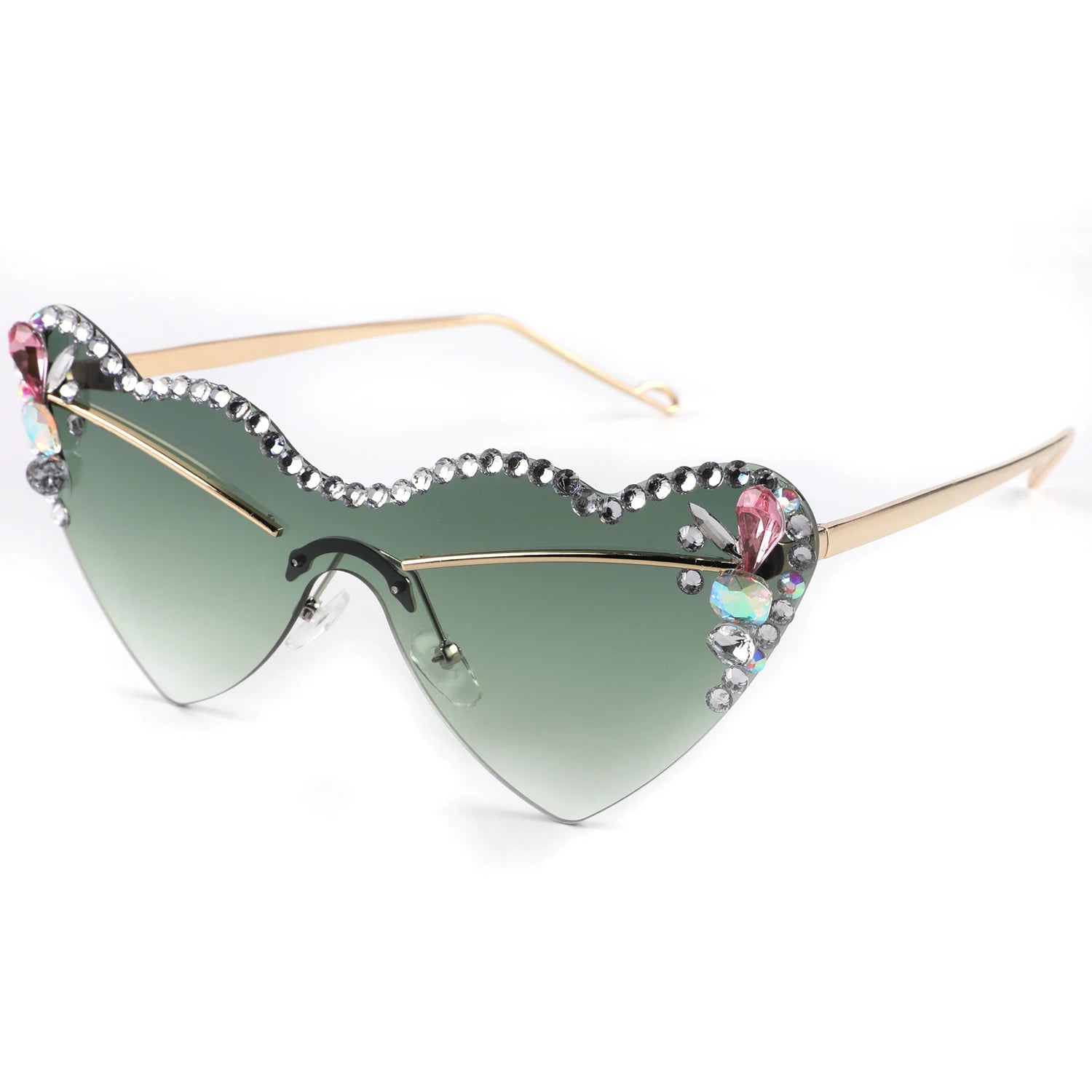 Personality Diamond-encrusted European Bling Sunglasses Multi-color love Sunglasses New love Trend Style Wholesale