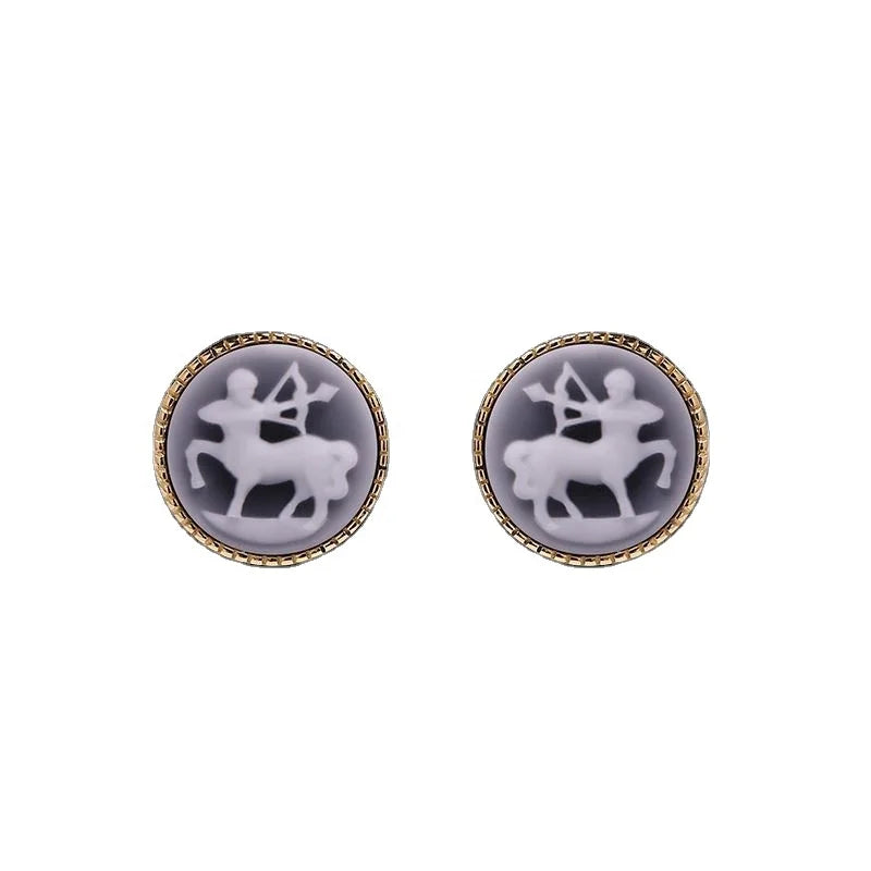 Heizun Factory Customized Shape Sutb Earrings 4MM Square round Triangle Cross Heart Minimalist Ear Silver Gold Color Gold Pla