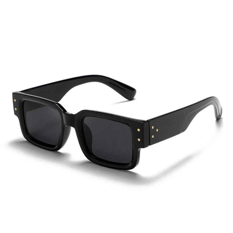 Lmamba 132 Luxury Brand Designer Sun Glasses High Quality Square Rectangle Black Sunglasses for Men Women Rivet 2024