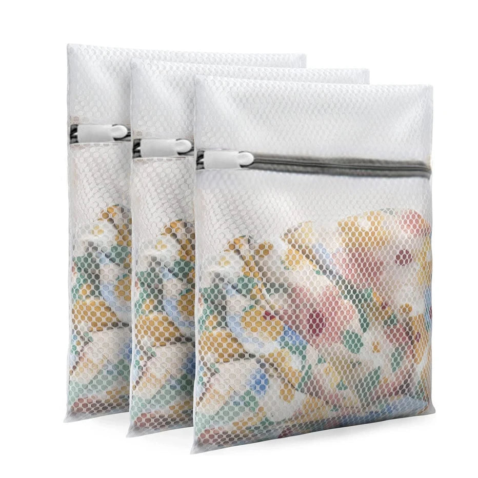 Zippered Mesh Laundry Bag Polyester Wash Coarse Net Laundry Basket Laundry Bags for Washing Machines Bra Bag