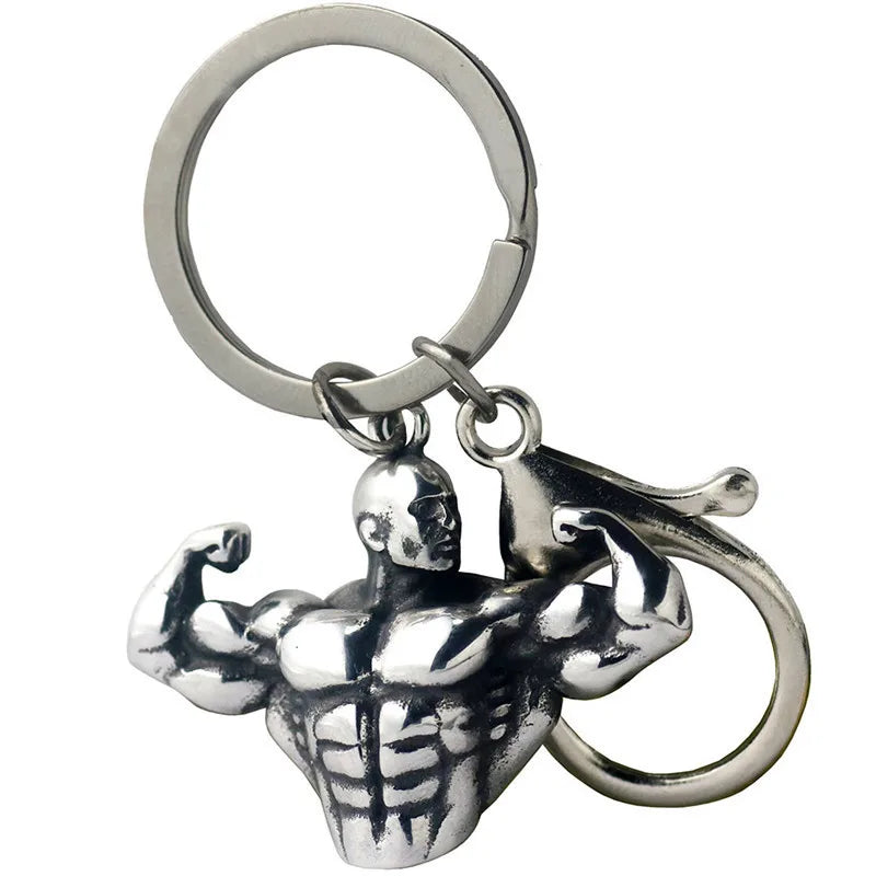 AA016032 Sports Fitness Metal Key Chain Sports Club Muscle Gym Keychain for Man Small Gifts