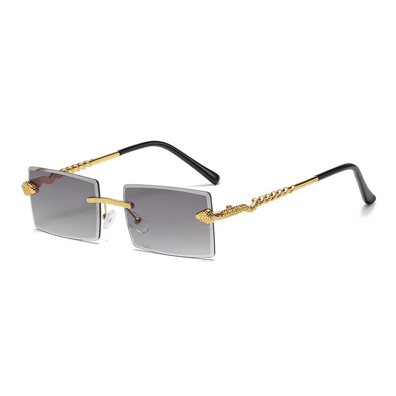 2024 Street Photo Slim Sunglasses Europe and the United States Men and Women's Fashion New square Half Frame Trend Sunglasses