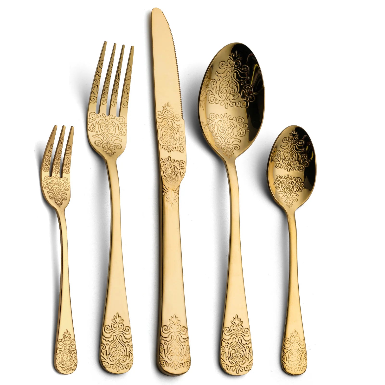 Hot Sale Palace Light Luxury Western Style Stainless Steel Cutlery Exquisite Dessert Knife Fork Spoon Flatware