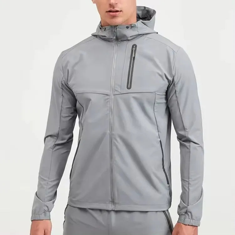 Men Custom logo Design Streetwear Windbreaker Rain Jacket Nylon Softshell Waterproof Woven Outdoor Sports Running Jacket for 