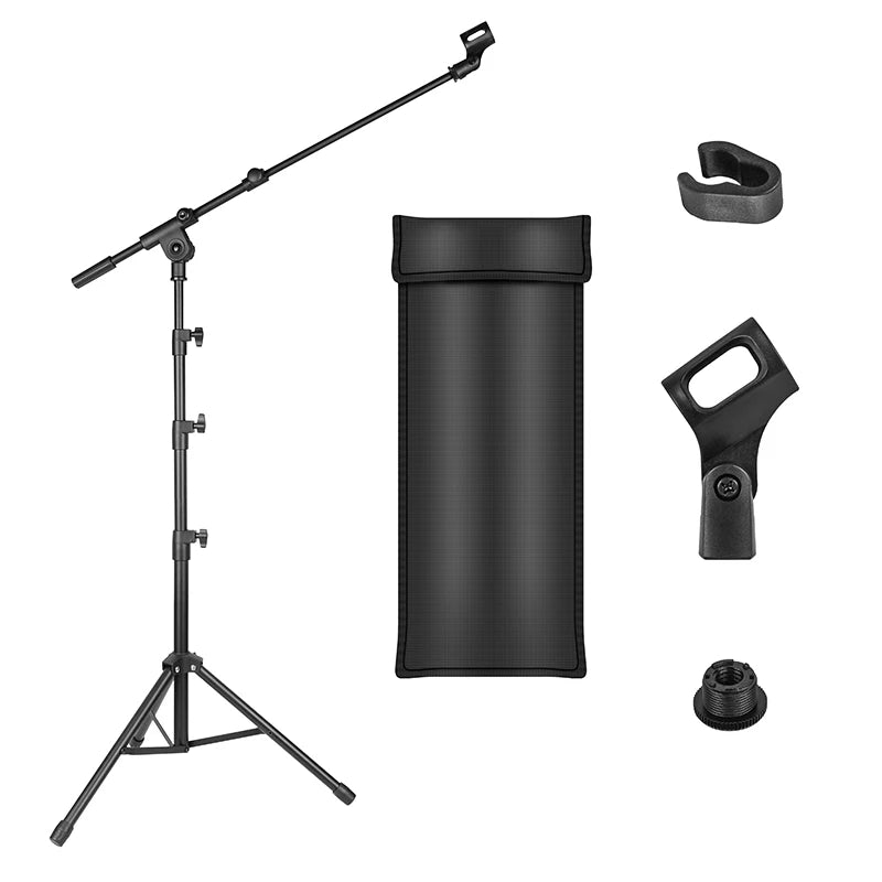 Hot Sale Professional Portable Foldable Telescopic Metal Tripod Microphone Stand Holder With Mic Clip