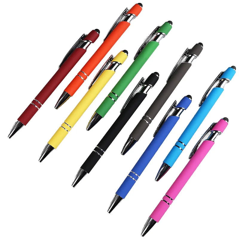 New Electric Handwriting Mobile Phone Metal Touch Screen Ballpoint Pen with Stylus Laser Logo Gift Pen