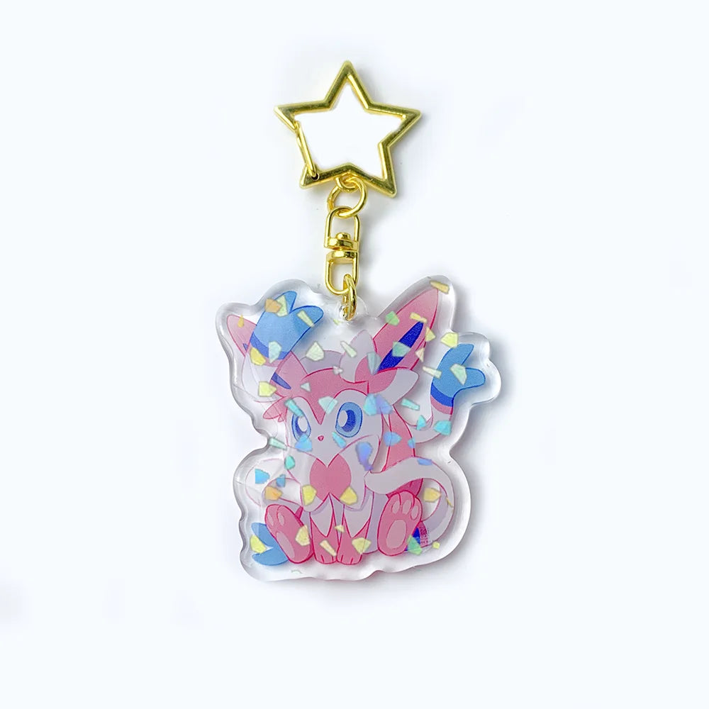 Custom Anime Peripheral Holographic Acrylic Keychain Pendant Cute Transparent Pendant