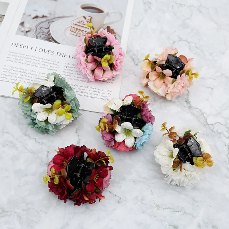 New Large Flower Hair Claws for Women Hair Crab Thick Barrettes Women Girls Fashion Hair Accessories