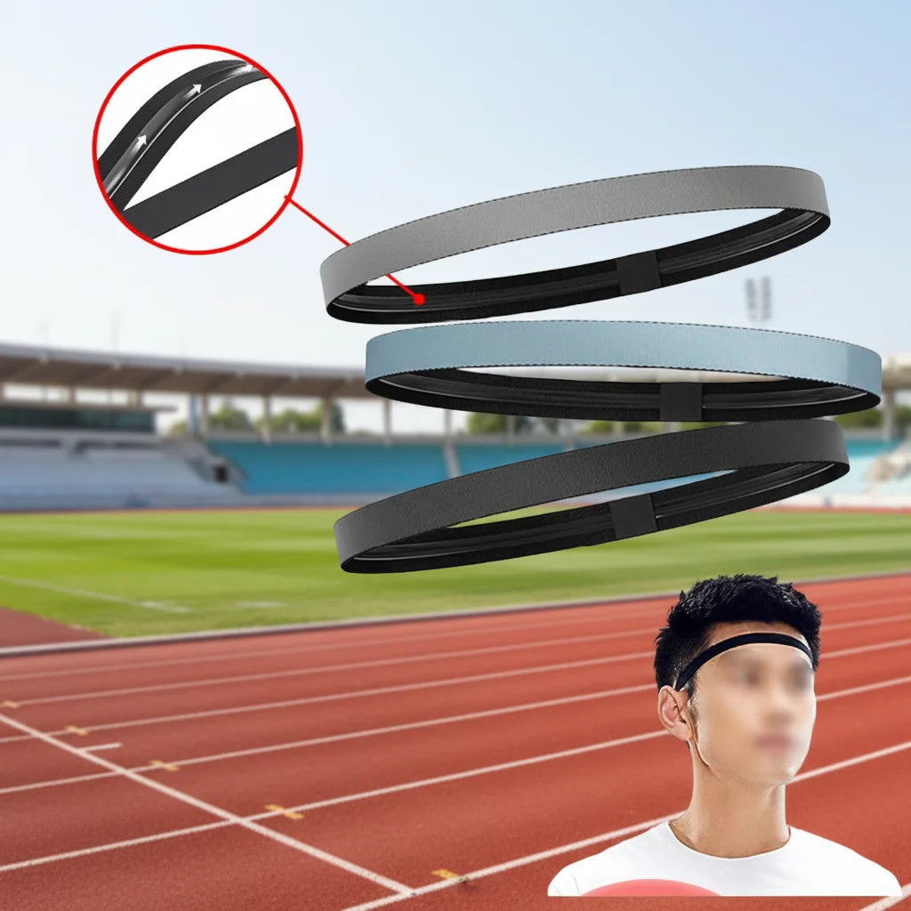 Wholesale Polyester Elastic Absorbent Thin Non-Slip Lightweight Durable Sports Headbands for Men Women-Athletic Workout