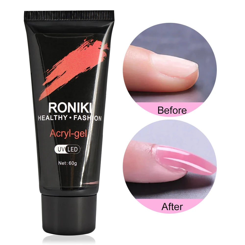 RONIKI Poly Nail Gel Extension Nail Acrylic Gel Nude Wholesale Solid Nail Extension Poly Acrylic Poly Gel