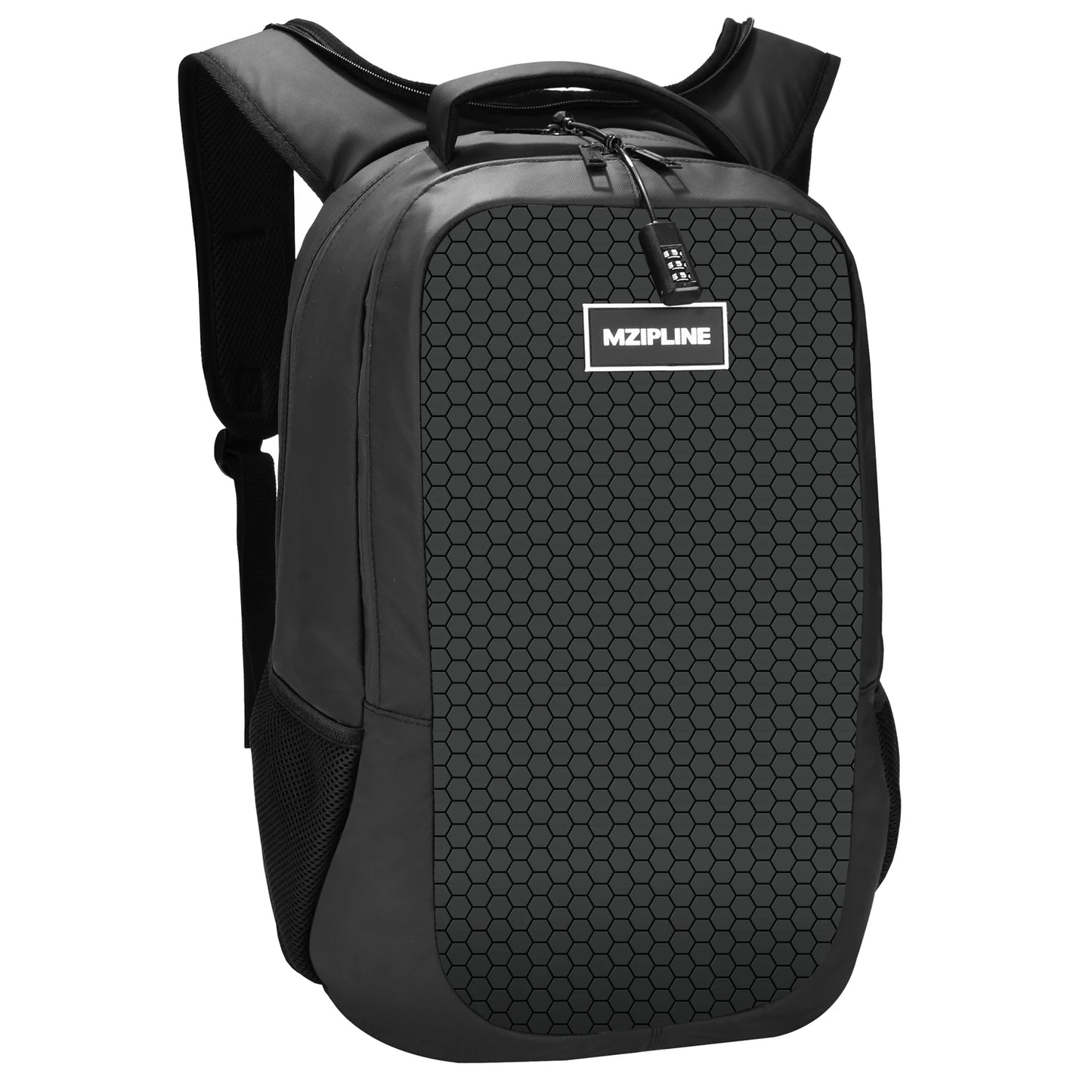 Men Women's Anti-Theft Laptop Daypack Activated Carbon Lined Smell Proof Backpack with Comb Lock & Hoodie Leisure Travel Bag