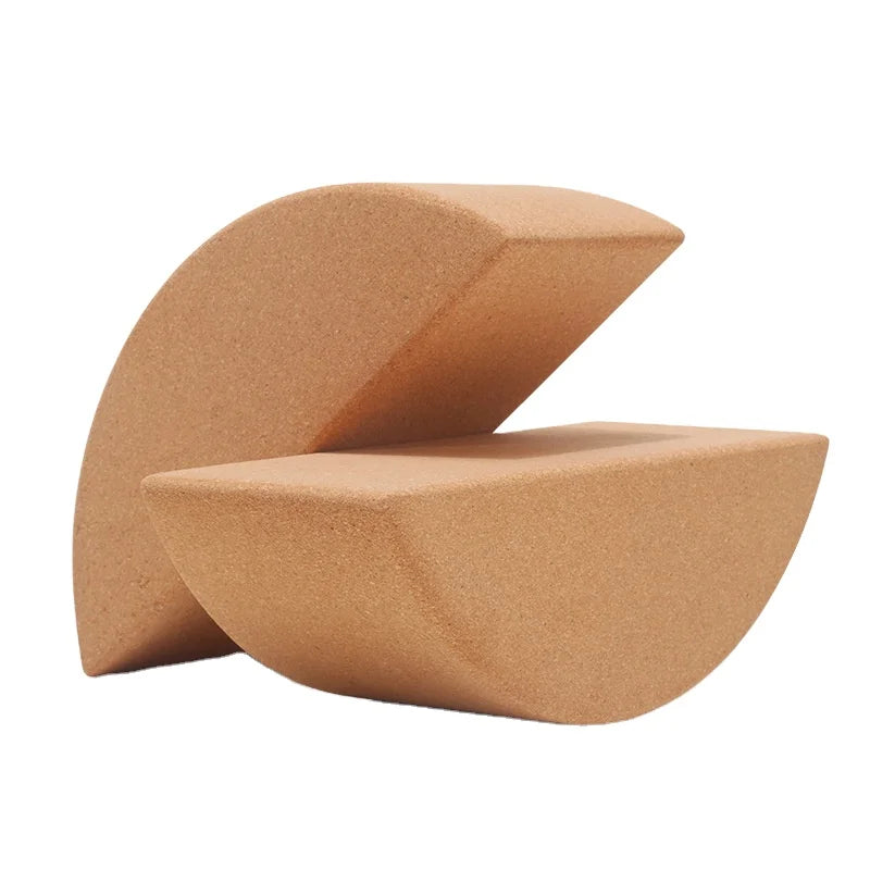 Direct Supply Manufacturer Half-Round High Density Eco-Friendly Yoga Block Made Natural Cork Non-Slip Perfect Grip Enhance Yo