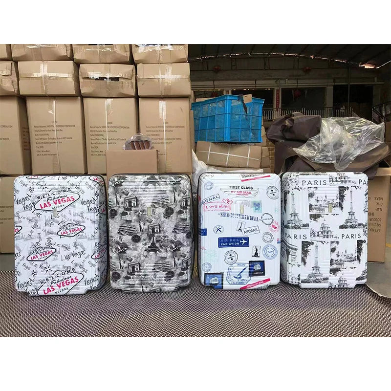 Customized 12 Pcs/set Durable ABS PC Semi-Finished Travel Luggage Set with 360 Spinner Wheels & Expandable Large Capacity