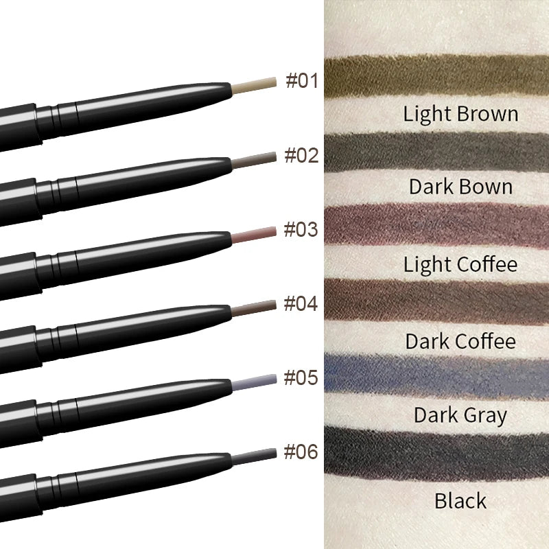 Makeup Wholesale 6 Color Double Headed Private Label Eyebrow Pen Customize Logo Waterproof Thin Eyebrow Pen Pencil