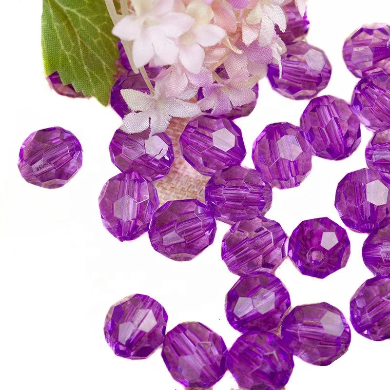 500g/bag Top Quality Beautiful Mixed Color Faceted Acrylic clear Beads Loose Beads for DIY Jewelry Making