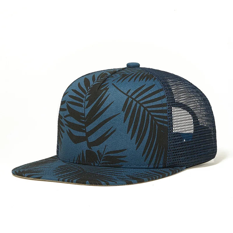 Wholesale 5 Panel Screen Printed Mesh Trucker Cap Sublimation Printing Snap Back Hat for Outdoor Beach Casual Travel