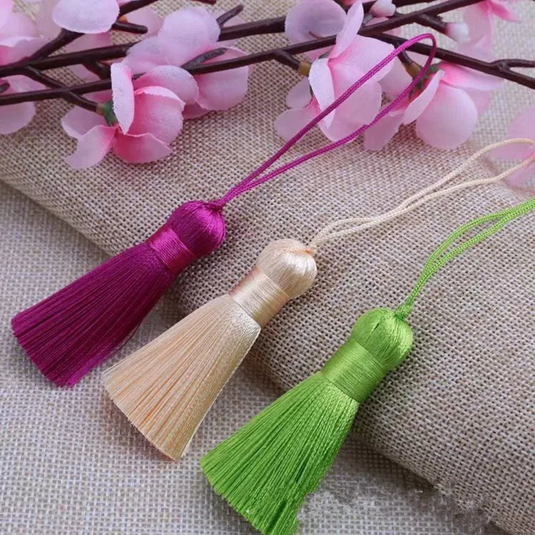 5CM Tassel Chinese Knot Vertical Ice Silk Tassel Pendant for Earrings Clothing Accessories Decoration DIY Gift Handmade Craft