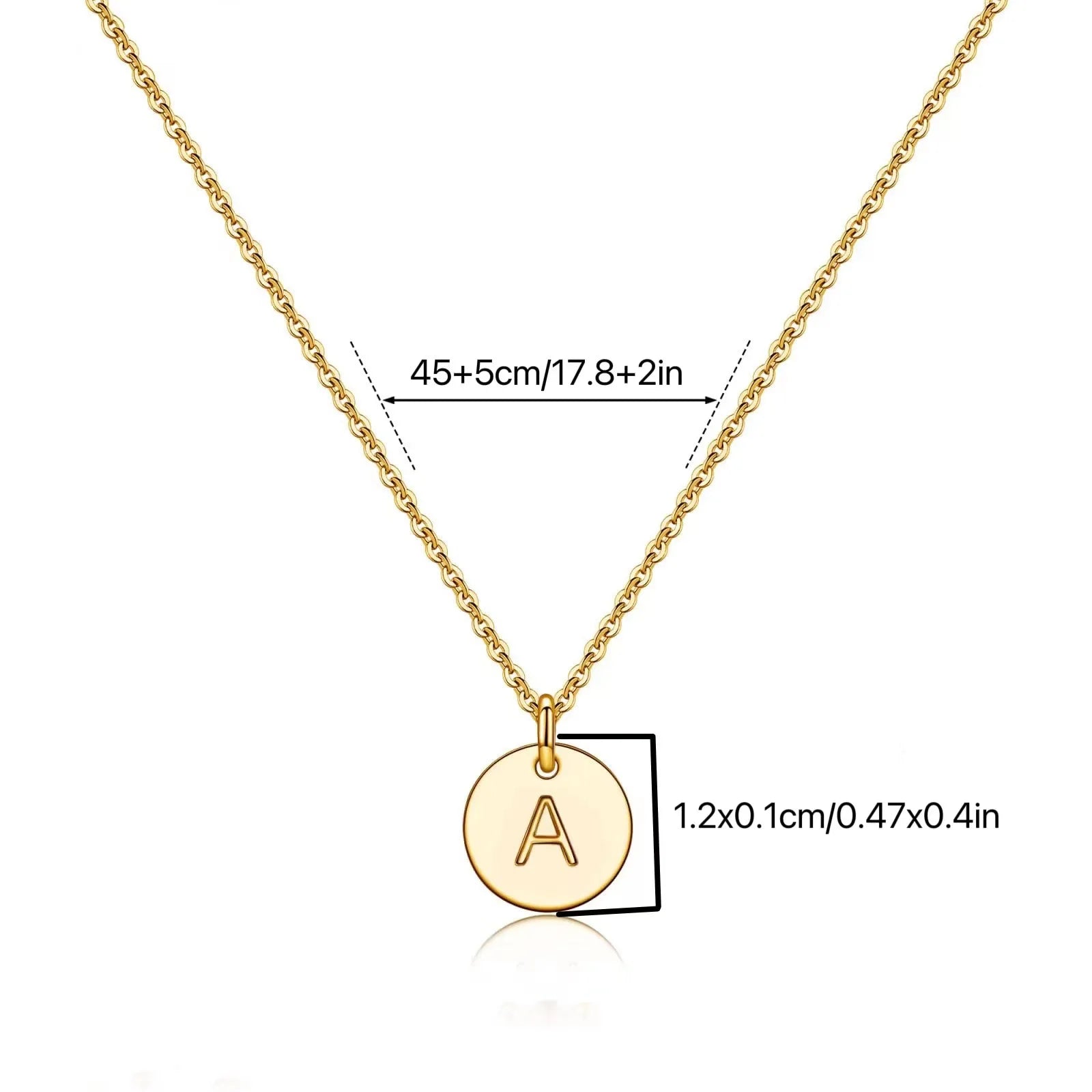 Trendy Round Disc Coin Pendant Necklace for Women Initial Letter a to Z Engraved Charm Party Gift Made From Brass