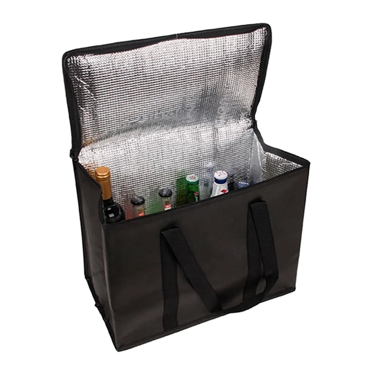Customizable Logo Luxury Classic Disposable Collapsible Cooler Tote Bag Insulated 20L Grocery Bags Food Delivery Picnic Canvas