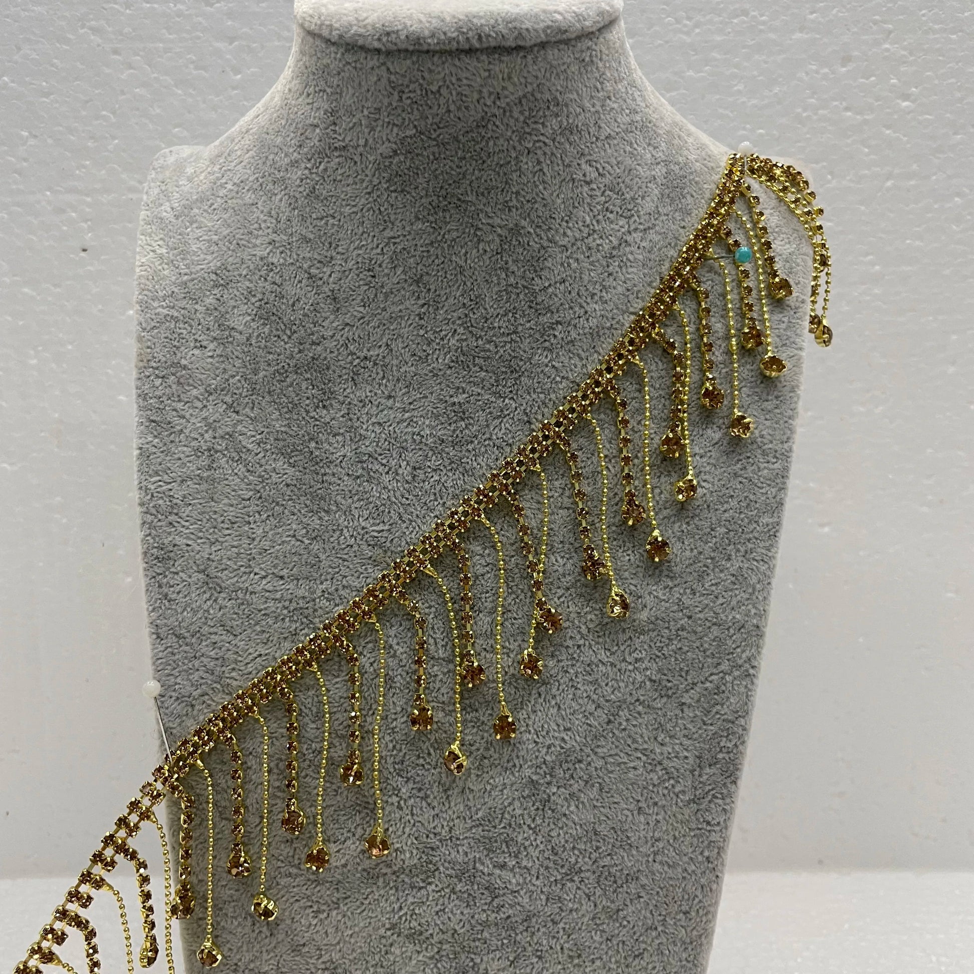 Diamond Tassel Trim Belts with Rhinestone Roll Chain Crystal Trimming Fringe for Women's Clothing Bags Shoes-Sew-On Technique