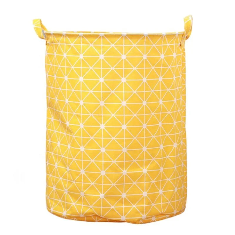 Large Capacity Eco-Friendly Cotton Linen Collapsible Laundry Hamper Storage Bin for Bathroom Wardrobe Office Bedroom Nursery