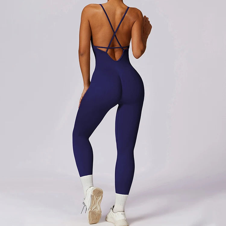 Wholesale Hot Sale Seamless Yoga Jumpsuit Custom One Piece Workout Jumpsuit for Women